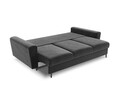 Canapea extensibila 3 locuri, Moghan, Micadoni Home, BL, 235x100x88 cm, catifea, gri deschis
