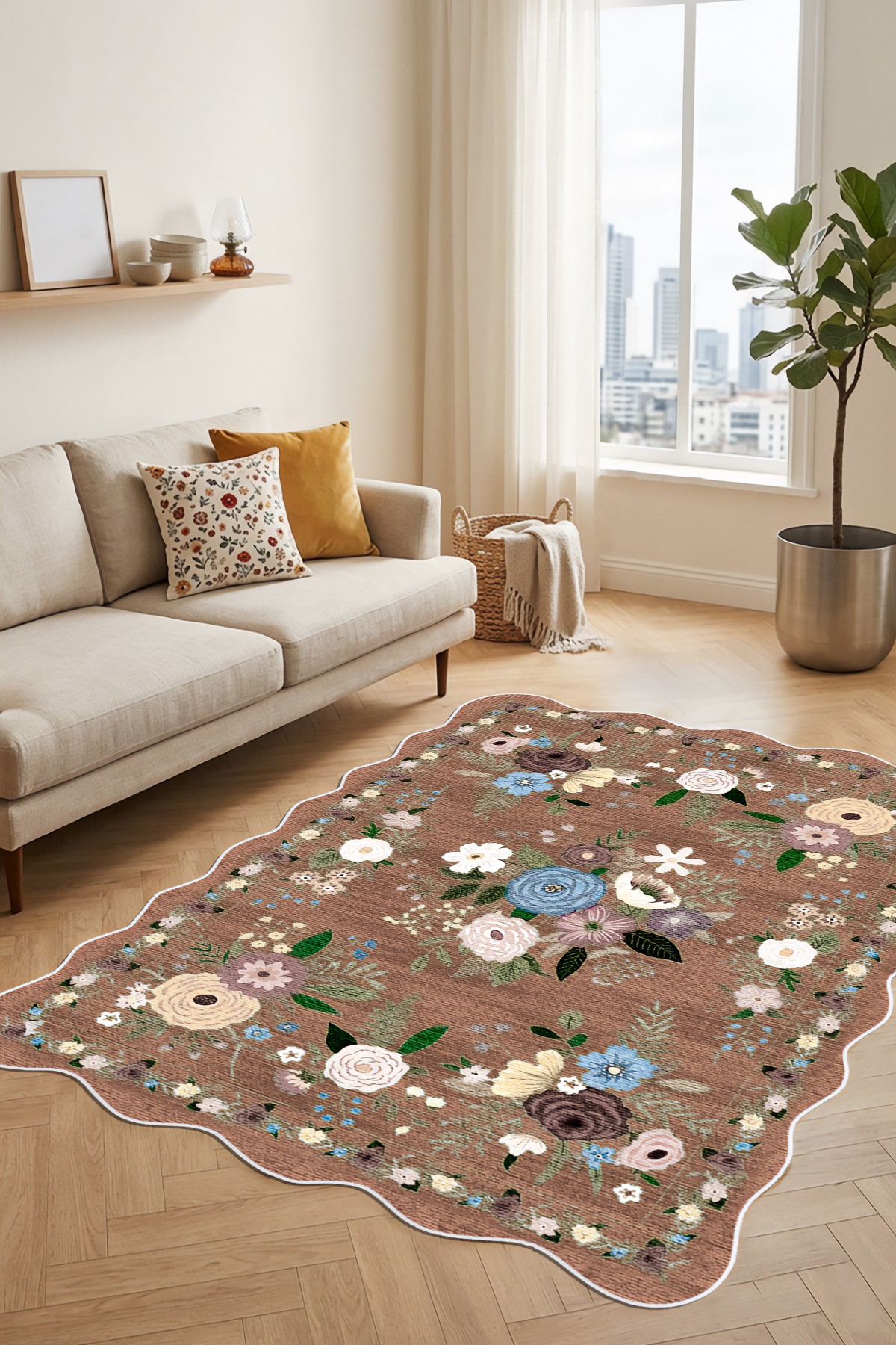 Covor, CLR-7528-01, 60x100 cm, Poliester, Maro