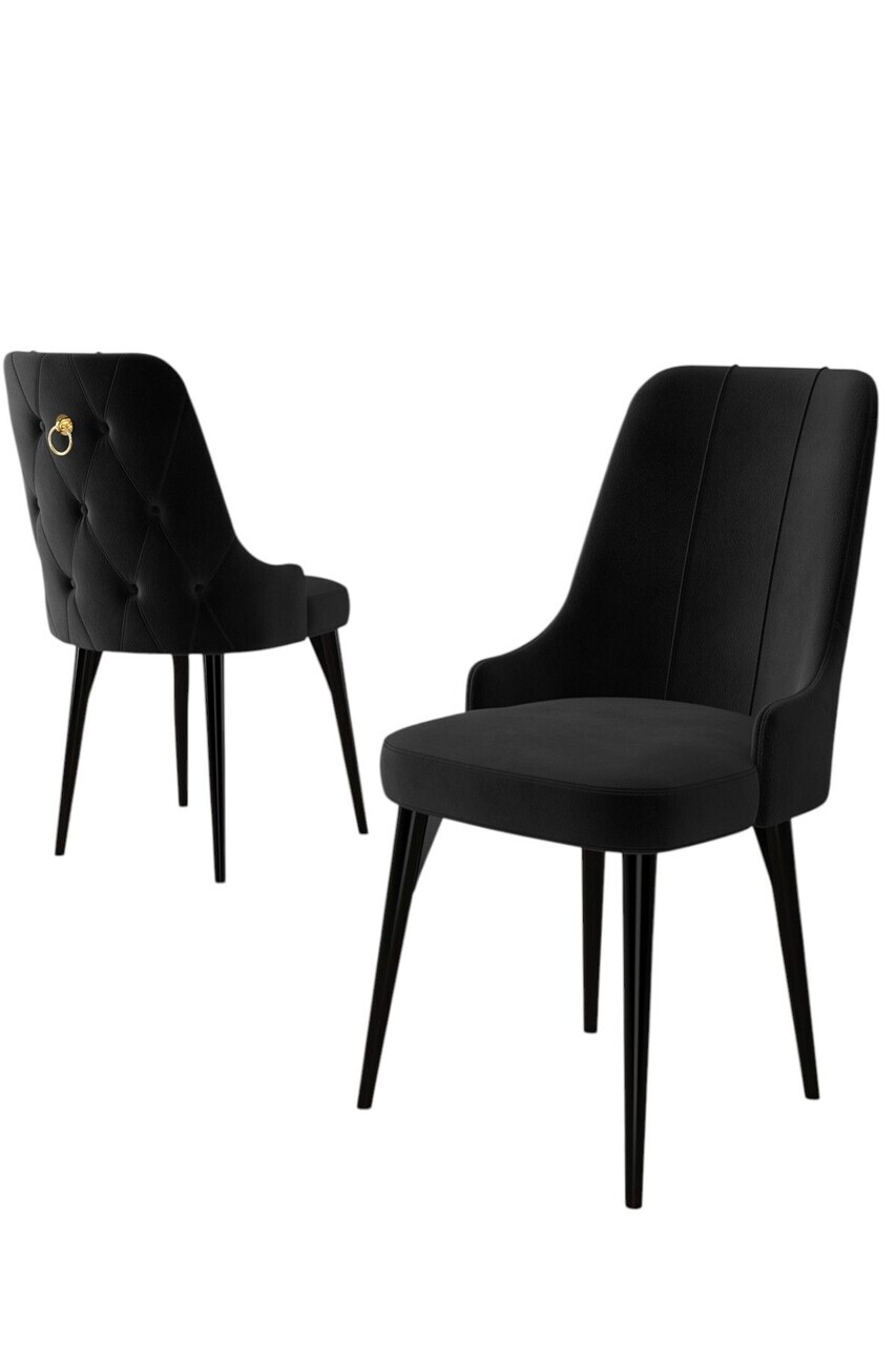 Set scaune 6 piese, Hanah Home, Enoa, Negru — imaginea 2