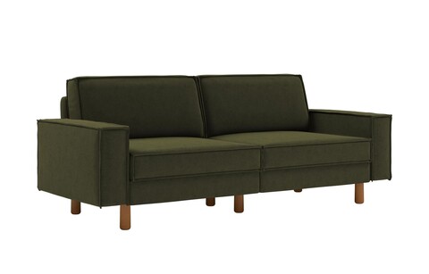 Canapea 3 locuri, Atelier del Sofa, 918CMF1236, Cadru: 100% OȚEL, Verde ulei / Nuc