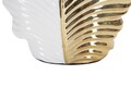 Lampa de masa, Glam Leaf, Mauro Ferretti, 1 x E27, 40W, 30 x 30 x 47.5 cm, ceramica/fier/textil, alb/auriu