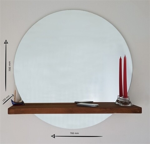 Oglinda decorativa cu polita Sunset, Neostill, 70 cm/15 x 70 cm, walnut