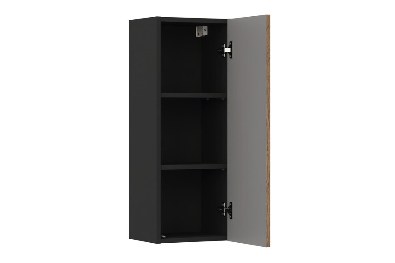 Set mobilier baie, masca cu lavoar si dulap inalt, 80 cm Trust, Talia Casella Black, Comad, MDF/PAL laminat, stejar casella/negru mat — imaginea 6