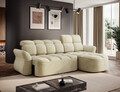 Coltar extensibil dreapta 3 locuri ELTAP, Beneth, 301x185x115 cm, lemn/poliester, bej deschis