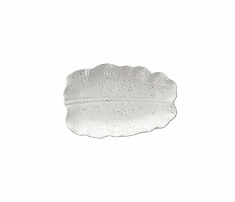 Platou servire, tognana, leaf, 18 x 12 x 3 cm, portelan, alb