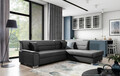 Coltar extensibil dreapta 4 locuri ELTAP, BR55, Bergen, 247x214x83 cm, lemn/poliester, gri inchis