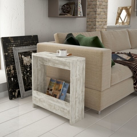 Masuta pentru living, Homitis, Simpi - Antique White, 20x55x60 cm