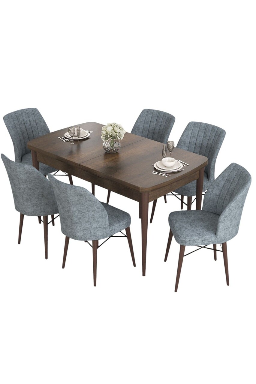 Set masa extensibila si scaune, Hanah Home, Eva, Baroc / Gri - view 2