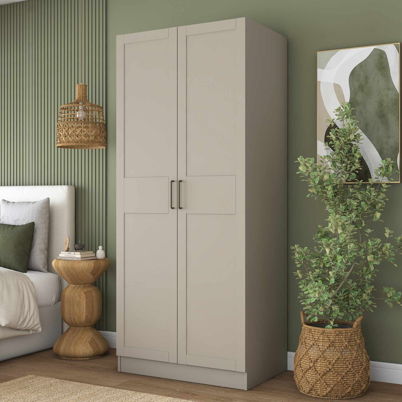 Dulap pentru haine, Hanah Home, BA287, 90x210x57.5 cm, Gresie