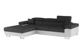 Coltar extensibil stanga 4 locuri ELTAP, Armd-18, Armando, 289x203x85 cm, lemn/poliester, gri inchis/alb