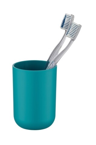 Suport pentru periute si pasta de dinti, Wenko, Brasil Petrol, 7.3 x 10.3 cm, plastic, verde inchis mezoni.ro imagine noua 2022