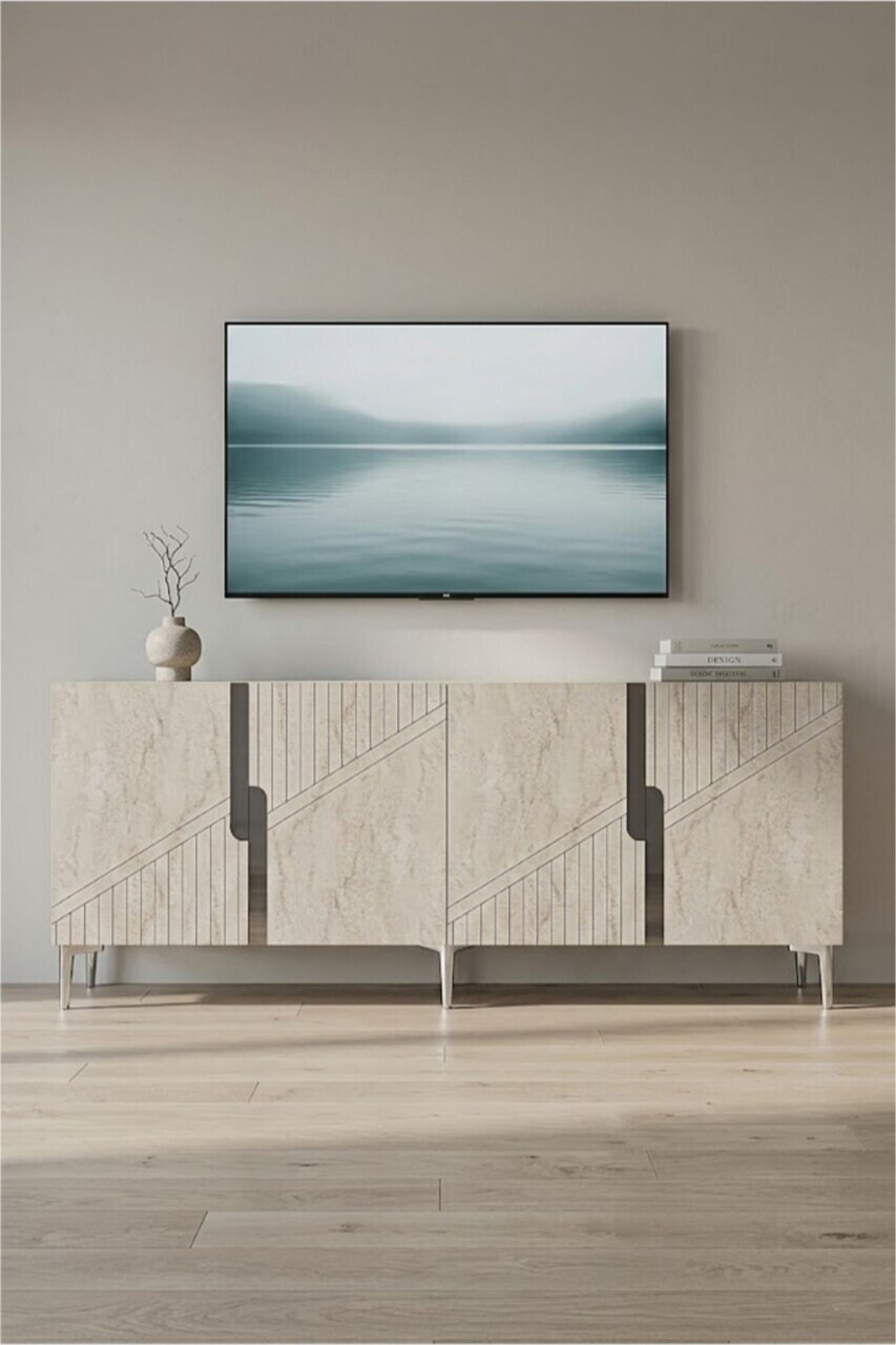 Consola, Hanah Home, Evva 150, 125x75x32 cm, Alb / Argintiu — imaginea 2