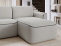 Coltar dreapta 4 locuri ELTAP, Ume, 287x190x88 cm, lemn/poliester, gri deschis/gri inchis