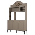 Dulap de bar pentru cafea, Hommy Craft, Lyon 120, 120x202x35 cm, PAL, Atlas / Negru