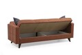 Canapea extensibila cu 3 locuri, Misty, 730MST1207, Cadru: METAL/LEMN, Caramiziu
