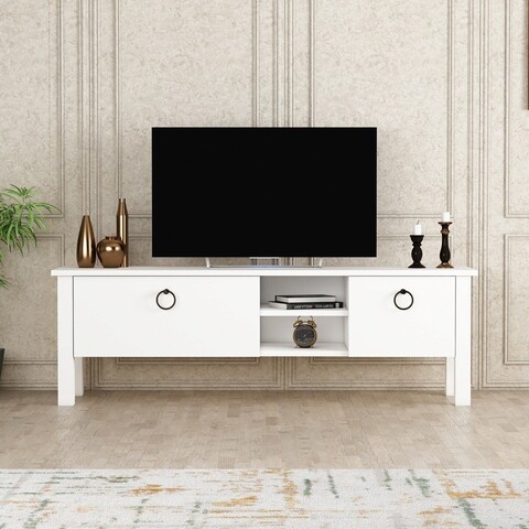 Comoda TV, Coraline, Rose, 140×44.8×35 cm, Alb