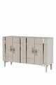 Consola, Hanah Home, Ilay 120, 120x75x32 cm, White / Travertine / Silver
