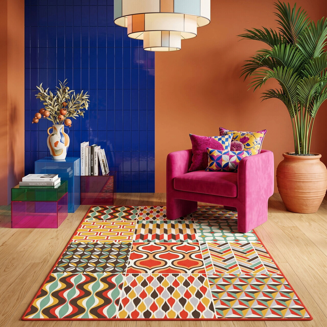 Covor, Cuadricula Djt HC, 100x150 cm, Multicolor — imaginea 5