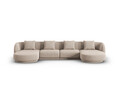 Coltar panoramic 5 locuri, Tulum, Cosmopolitan Design, 330x156x70 cm, tesatura chenille, bej
