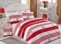 Lenjerie de pat pentru o persoana, Red & White, Beverly Hills Polo Club, 100% bumbac ranforce, rosu/alb/verde