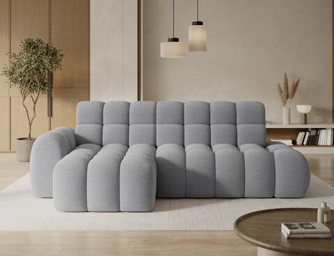 Coltar extensibil dreapta 3 locuri ELTAP, Ceedro, 283x165x98 cm, lemn/poliester, gri deschis