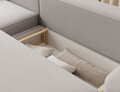 Coltar extensibil stanga 4 locuri ELTAP, Aurumm, 285x180x92 cm, lemn/poliester, gri deschis