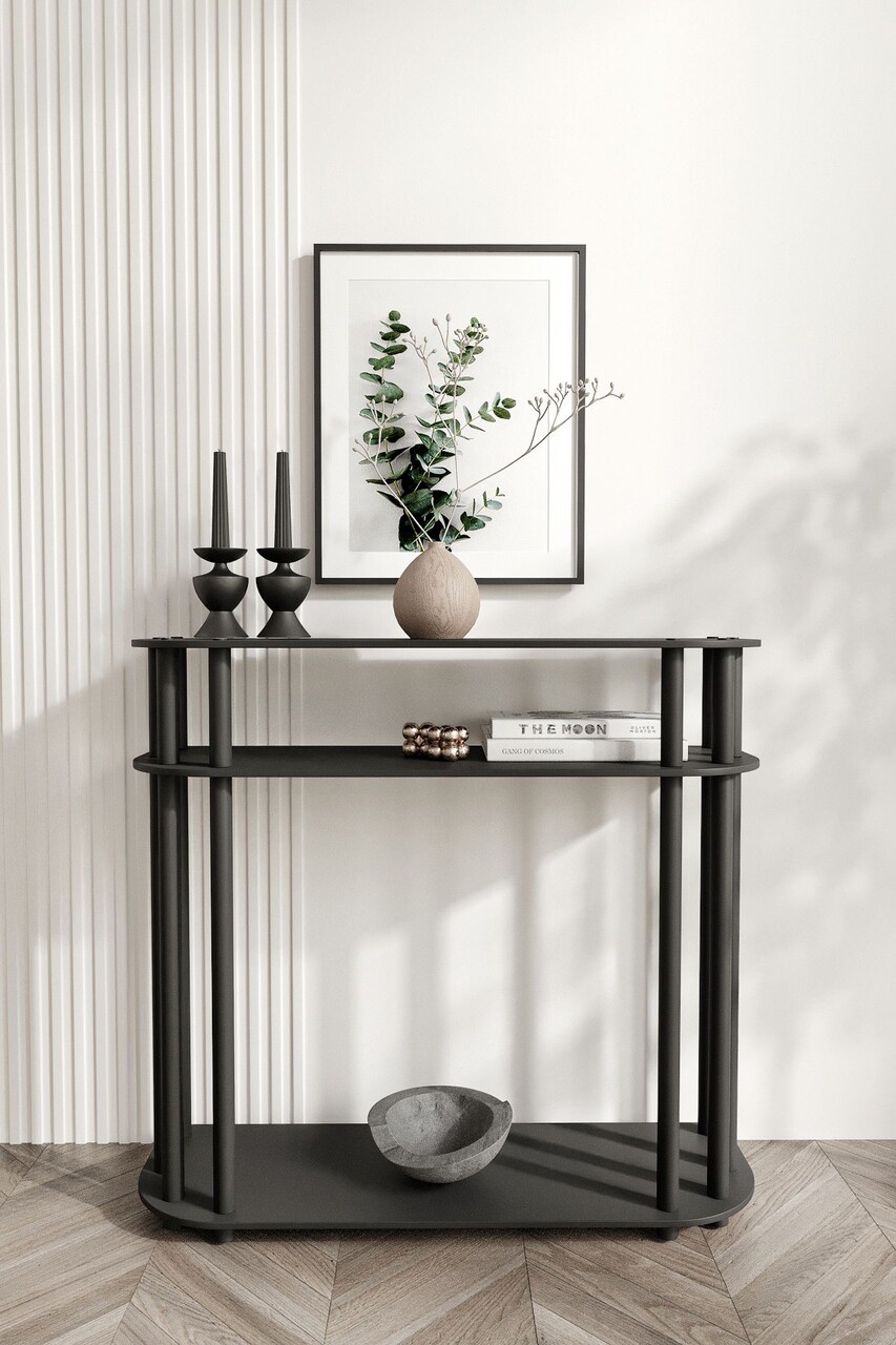 Dulap, Hanah Home, Cruise, 90x30x84 cm, MDF , Negru - view 2