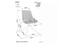 Scaun rotativ Asti Brego, Signal, 52x45x88 cm, textil/otel, gri inchis/negru