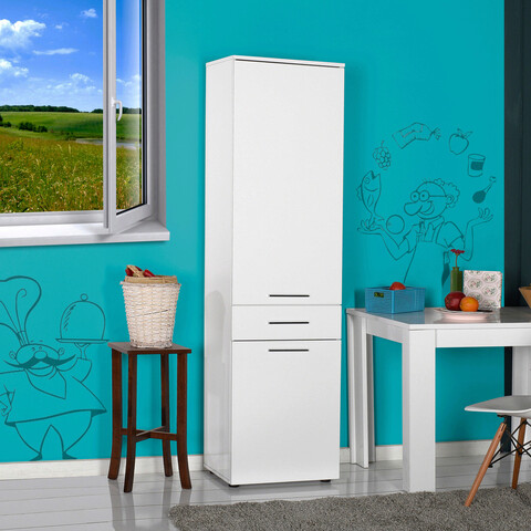 Dulap multifunctional, adore, adr-621-pp-1, 52x187x38 cm, pal, alb