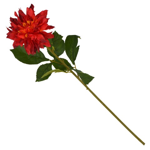 Floare artificiala, Dahlia, 78 cm, plastic/poliester, verde/portocaliu mezoni.ro