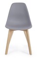 Scaun System, Bizzotto, 51.5x46.5x86 cm, lemn de fag/polipropilena, gri
