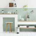 Cos de gunoi cu pedala, Brabantia, NewIcon Brilliant Steel, 3 L, 23.5x16.8x26.4 cm, otel, argintiu