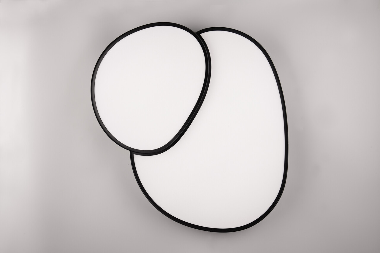 Plafoniera Rise, TRIO, 70x66x8 cm, 45W, 1x SMD, metal, negru mat