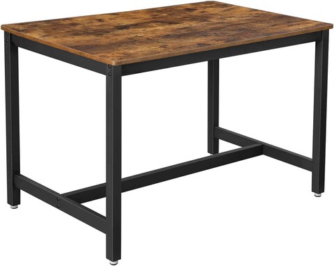 Masa dining Vasagle, Alinru, 120 x 75 x 75 cm, PAL/otel, maro rustic/negru mezoni.ro