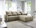 Coltar extensibil dreapta 4 locuri ELTAP, RT-20NU, Campo, 265x196x88 cm, lemn/poliester, maro deschis