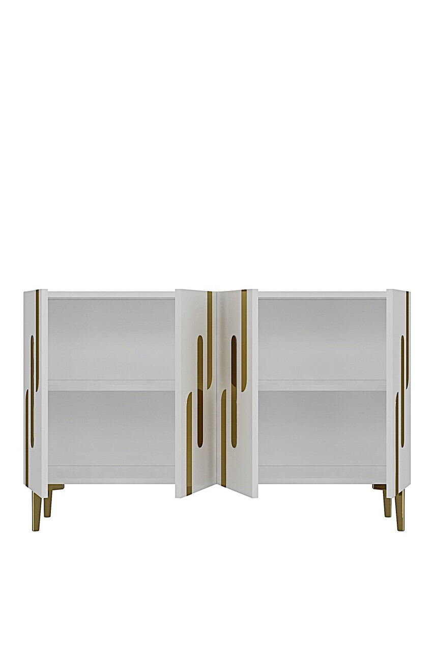 Consola, Hanah Home, Ece 120, 120x75x32 cm, Alb/Auriu — imaginea 7