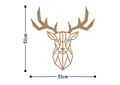 Decoratiune de perete, Deer2, Metal, Dimensiune: 51 x 51 cm, Cupru