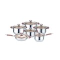 Set de gatit 12 piese Muhler, MR-1274, inox, maro
