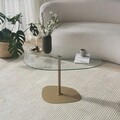 Masuta de cafea, Neostill, Soho, 85x40x67 cm, Sticla temperata, Transparent/Auriu