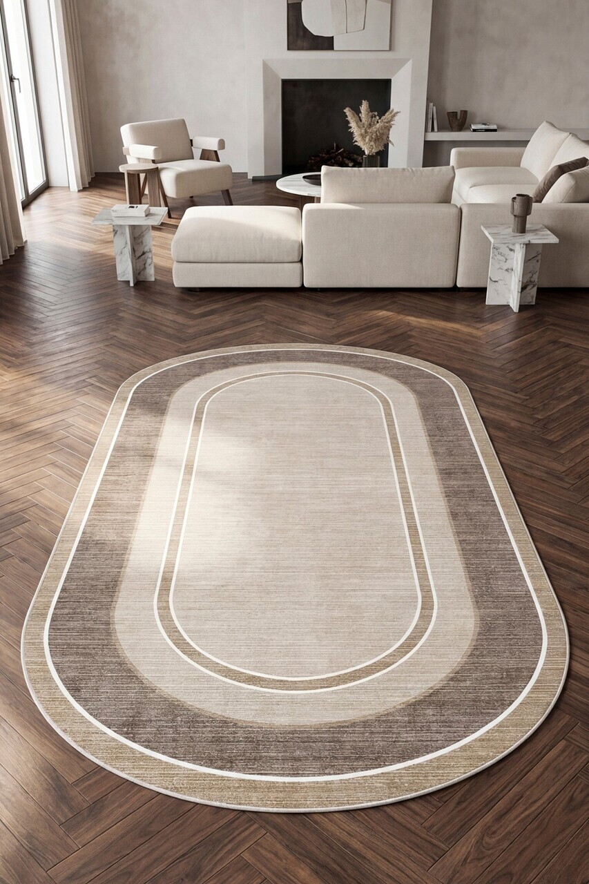 Covor, CLR-7373-HALI-37, 100x250 cm, Poliester, Bej — imaginea 4