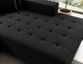 Coltar extensibil dreapta 4 locuri ELTAP, Sol-38, Solange, 292x196x84 cm, lemn/poliester, negru