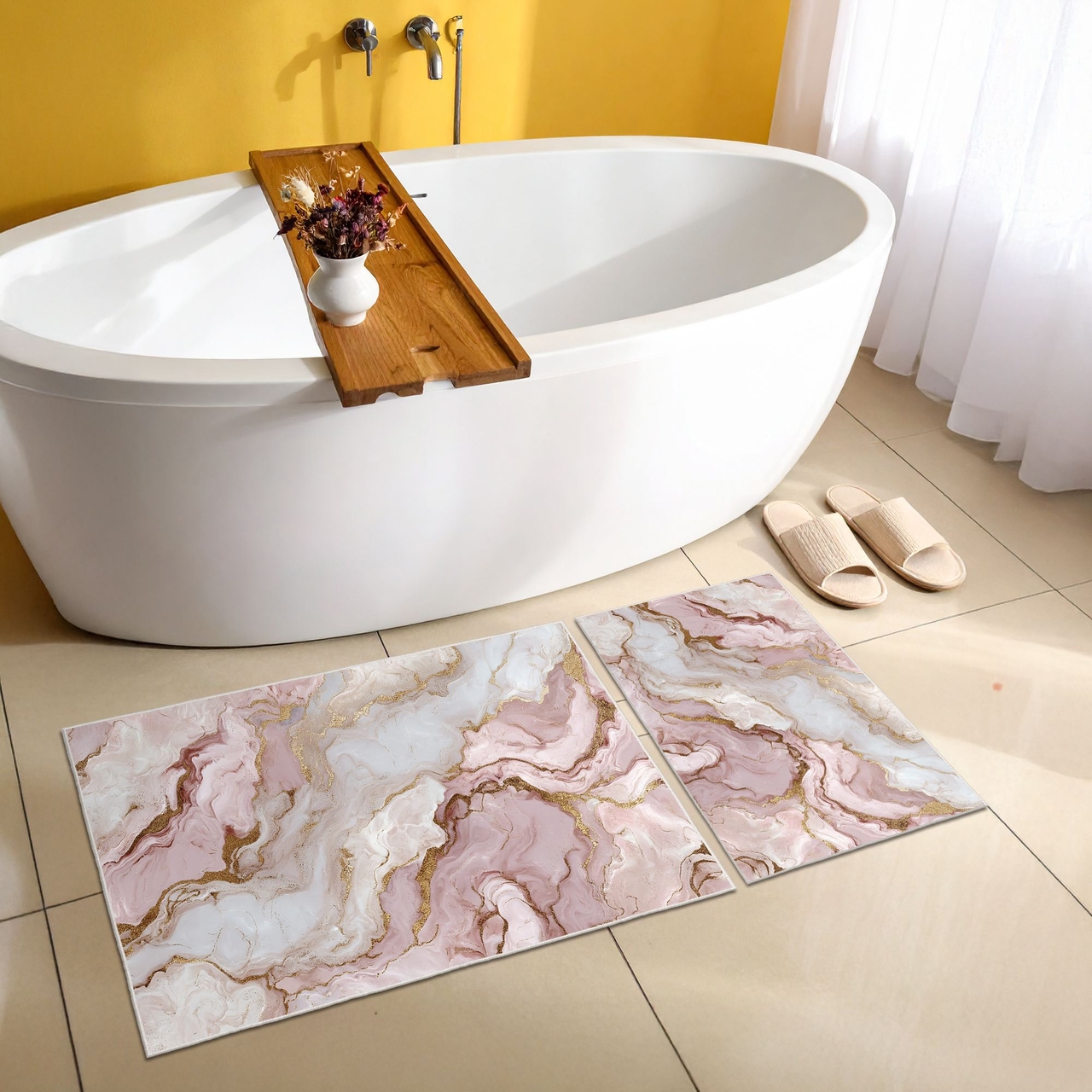 Set covorase de baie, L'essentiel Maison, Asr12, Roz - view 4