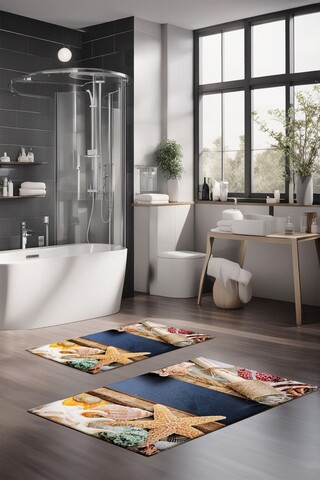 Set covorase de baie, Cartwright, CT-5132, Poliester, Multicolor
