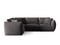Coltar stanga 4 locuri, Chris-184, Micadoni Home, 295x210x80 cm, catifea, gri inchis