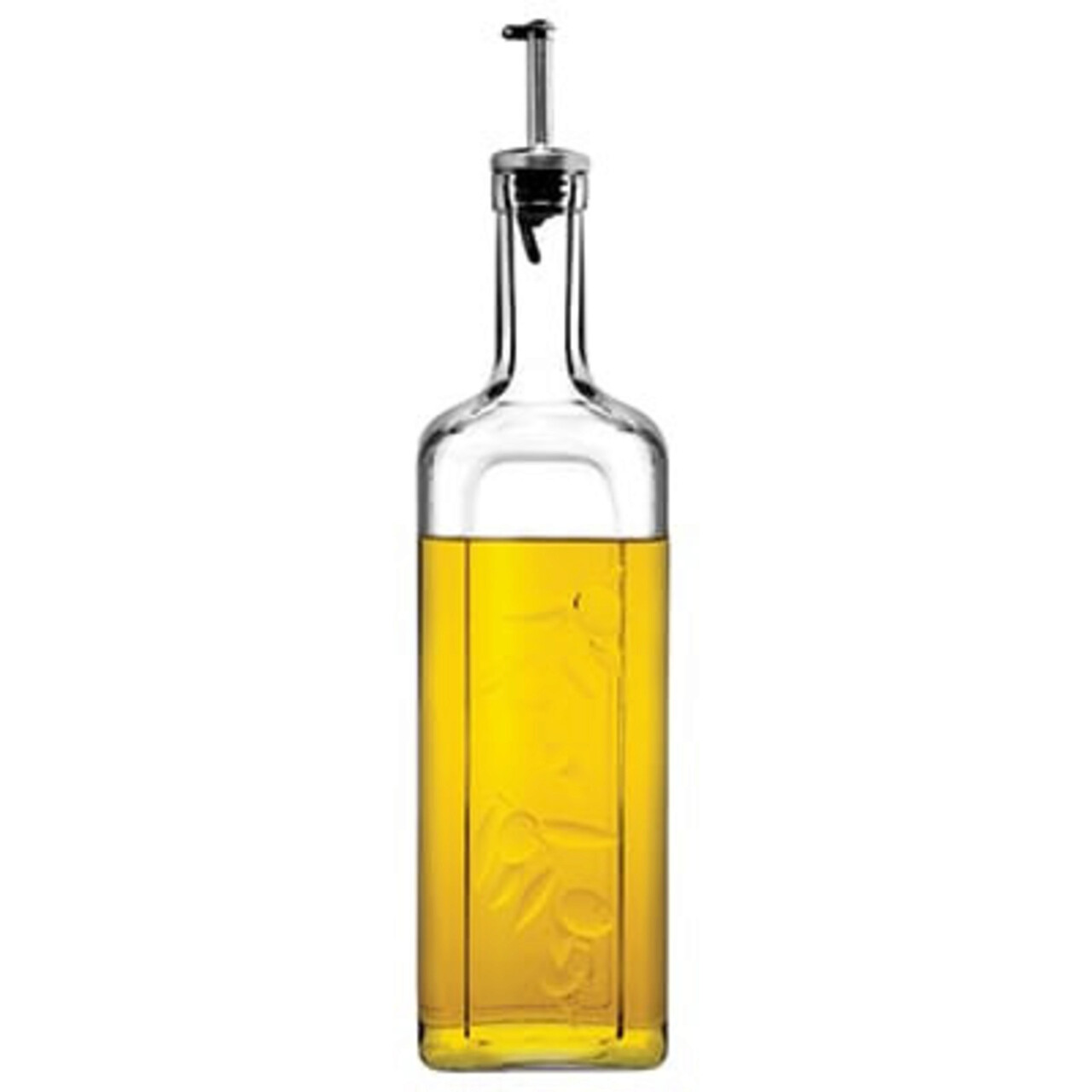 Sticla ulei/otet cu dop metalic Homemade, Pasabahce, 500 ml, otel/sticla, transparent