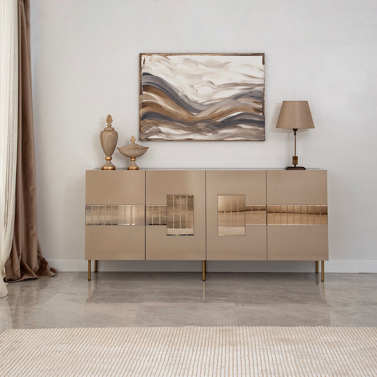 Consola, Neostill, Paris, 180x80x40 cm, MDF , Bronz / Aur - 1 | YEO