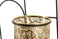 Suport ghivece cu fixare pe perete Double Hong, Mauro Ferretti, 27x14x48 cm, fier, negru/auriu