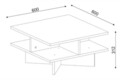 Masuta de cafea PWF-0027, Pakoworld, 60x60x31 cm, PAL melaminat, nuc/alb