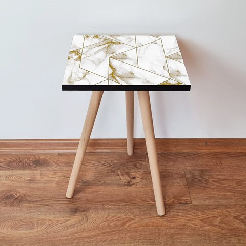 Masuta, Leona, Shp228, 35x42x35 cm, Alb/Auriu