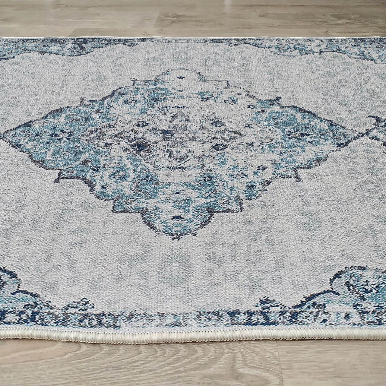 Covor, Woopamuk174, 120x180 cm, Bumbac/Poliester, Albastru - view 5